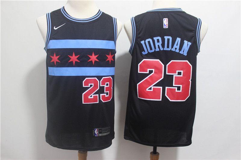 Men Chicago Bulls #23 Jordan Black City Edition Game Nike NBA Jerseys